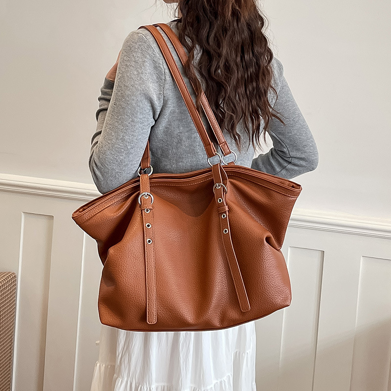 Leatherwork Rivets - Rivet Women handbag Soft PU leather