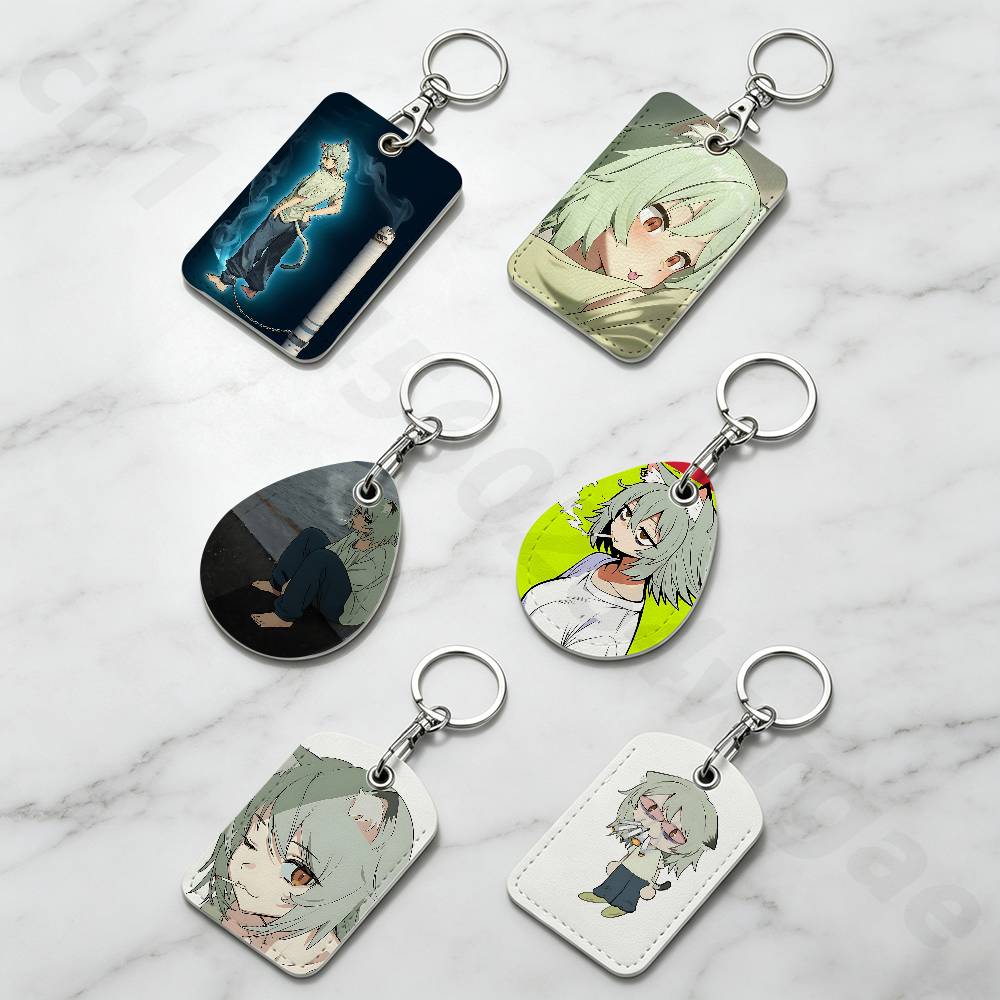 Leather Works - Yani C-Chainsmoker Yanineko Cat Holder Keychain