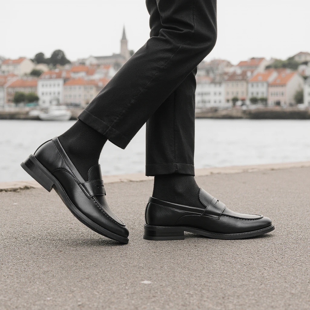 Men's Black Penny Loafers Clas - Leatherworking Classic recension och pris