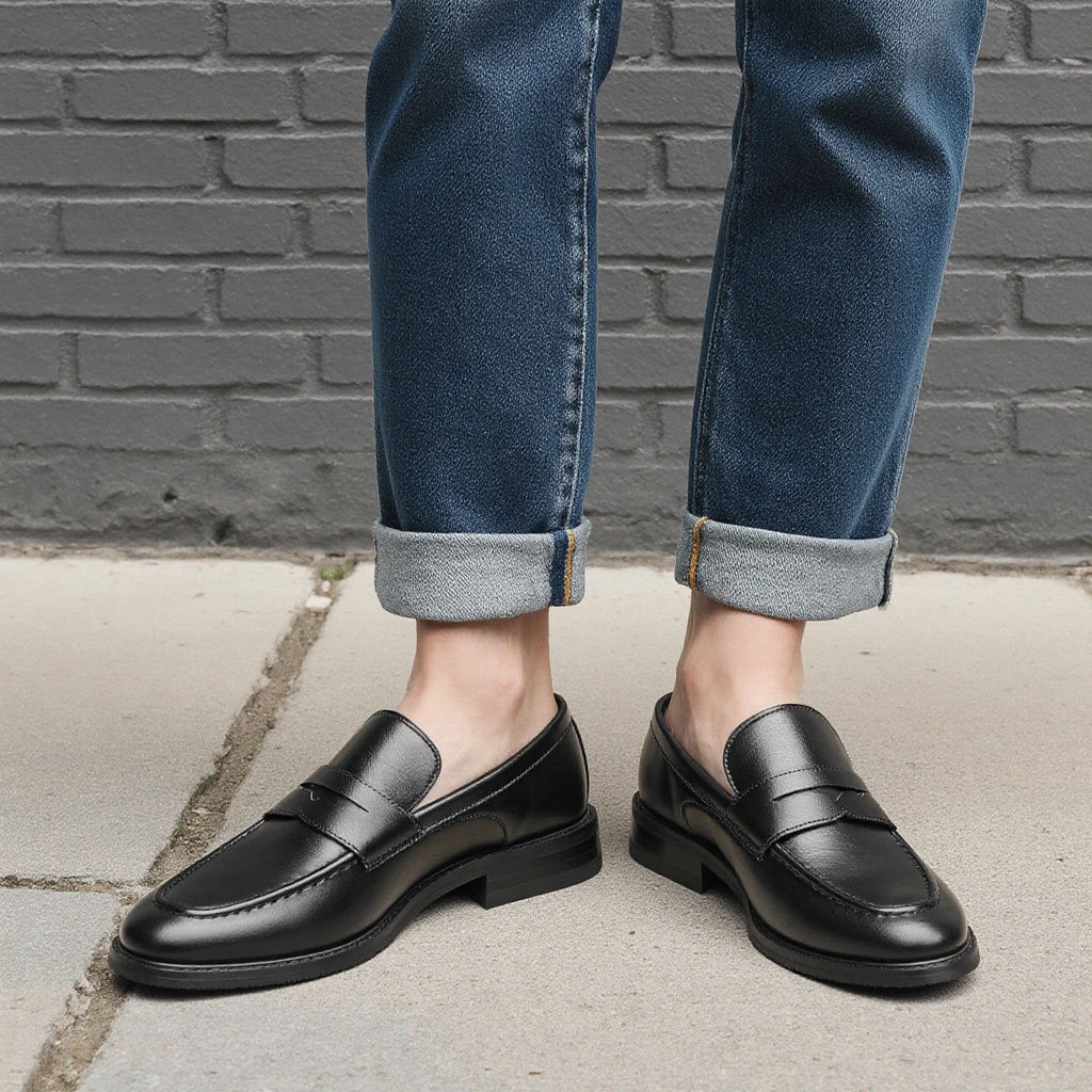 Men's Black Penny Loafers Clas - Leatherworking Classic recension och pris
