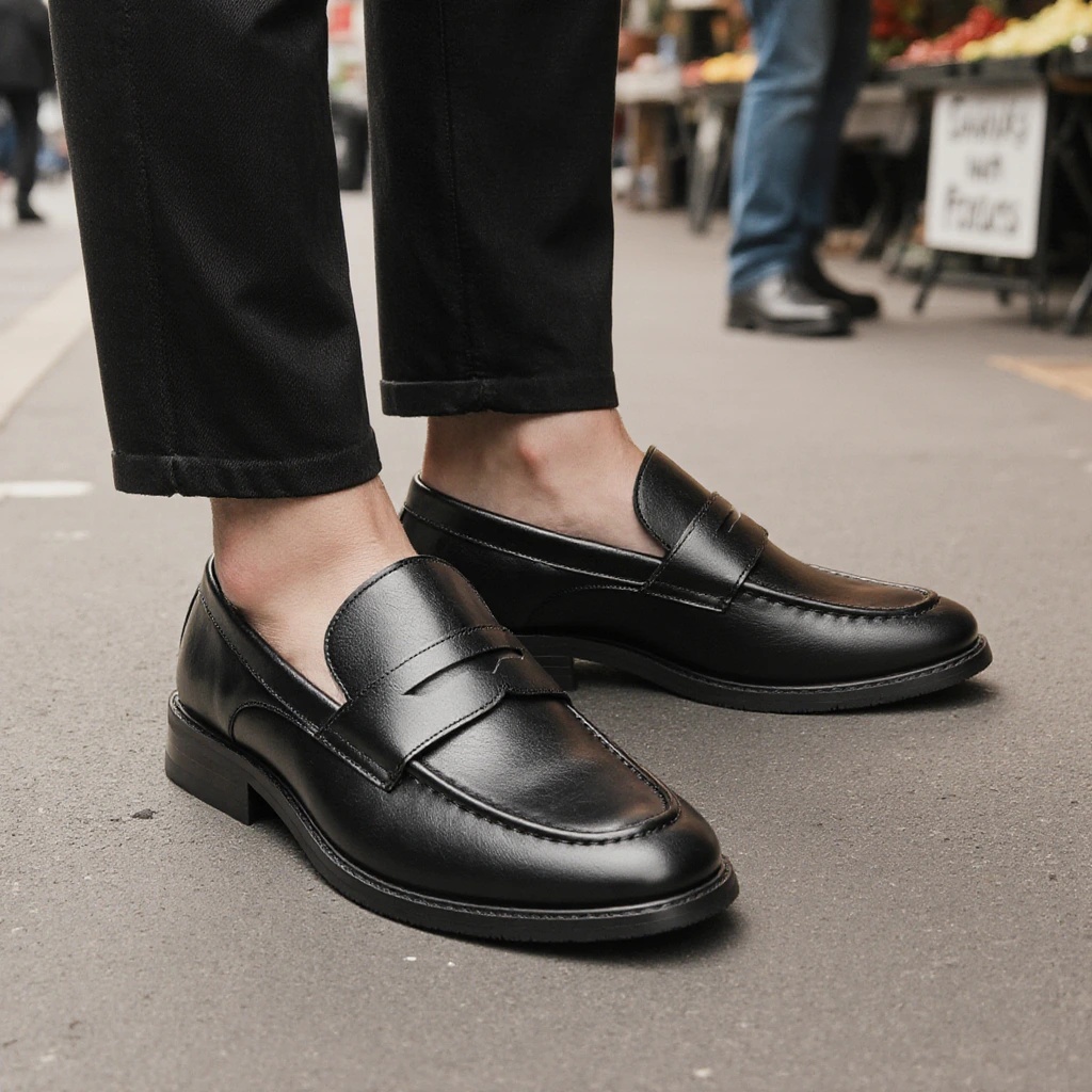 Men's Black Penny Loafers Clas - Leatherworking Classic recension och pris