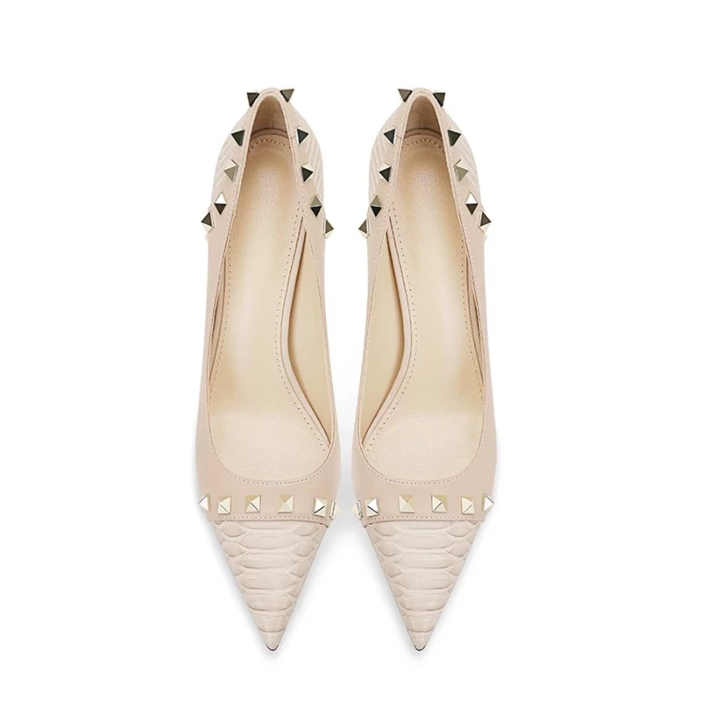 New fashionable white high hee - Leatherwork Rivets recension och pris