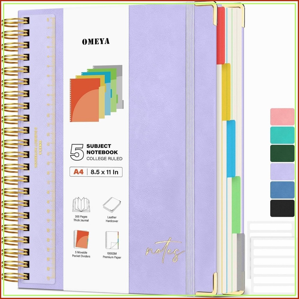 A4 Leather 5-Subject Notebook, - Leatherwork Products recension och pris