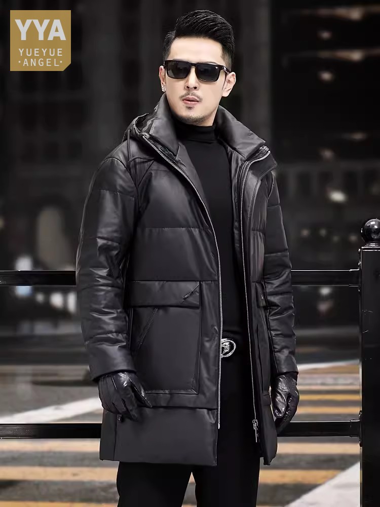 Winter Mens Thick Warm White G - Leather Work Jacket Mens recension och pris