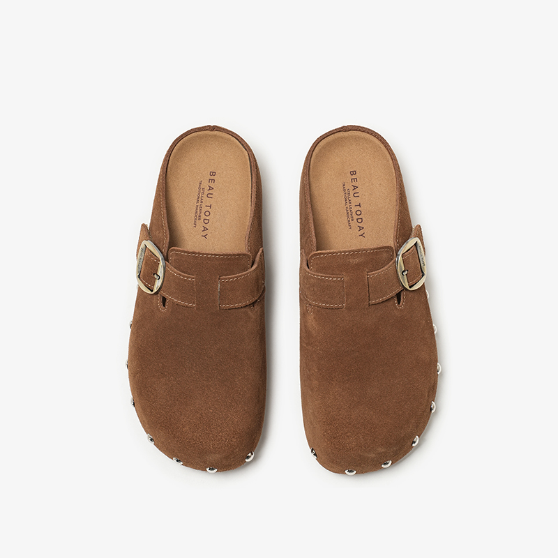BEAUTODAY Casual Mules Women C - Leatherwork Rivets recension och pris