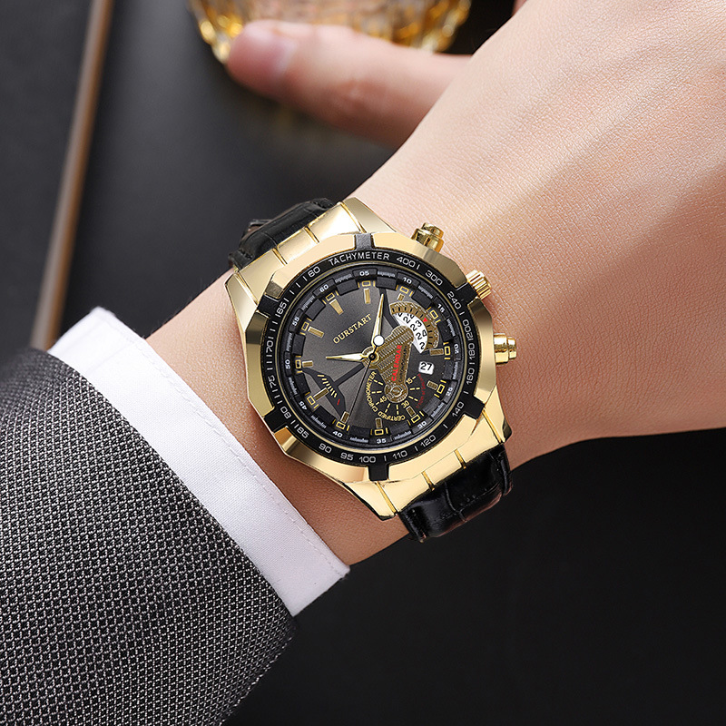 Men's Quartz Watches Calendar  - Leatherworking Classic recension och pris