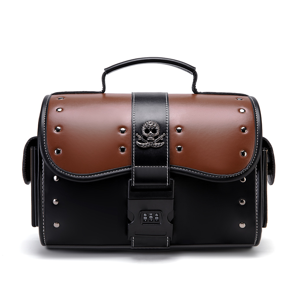 Vintage Skull Motorcycle Side  - Leatherwork Rivets recension och pris