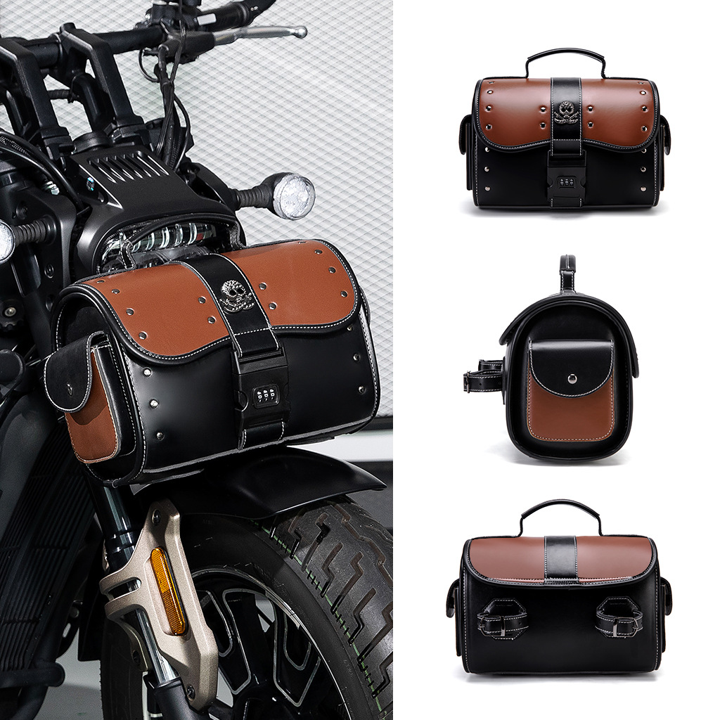 Vintage Skull Motorcycle Side  - Leatherwork Rivets recension och pris