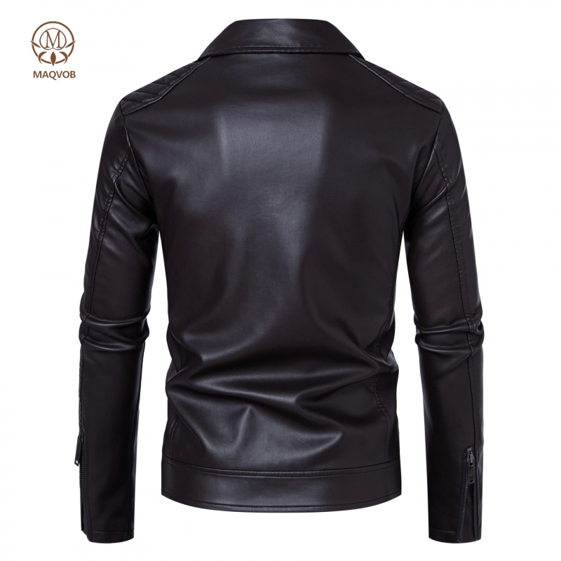 MAQVOB EU US Size Luxury Quali - Leather Work Jacket Mens recension och pris