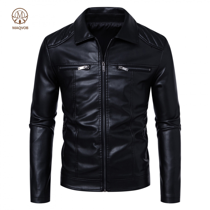 MAQVOB EU US Size Luxury Quali - Leather Work Jacket Mens recension och pris